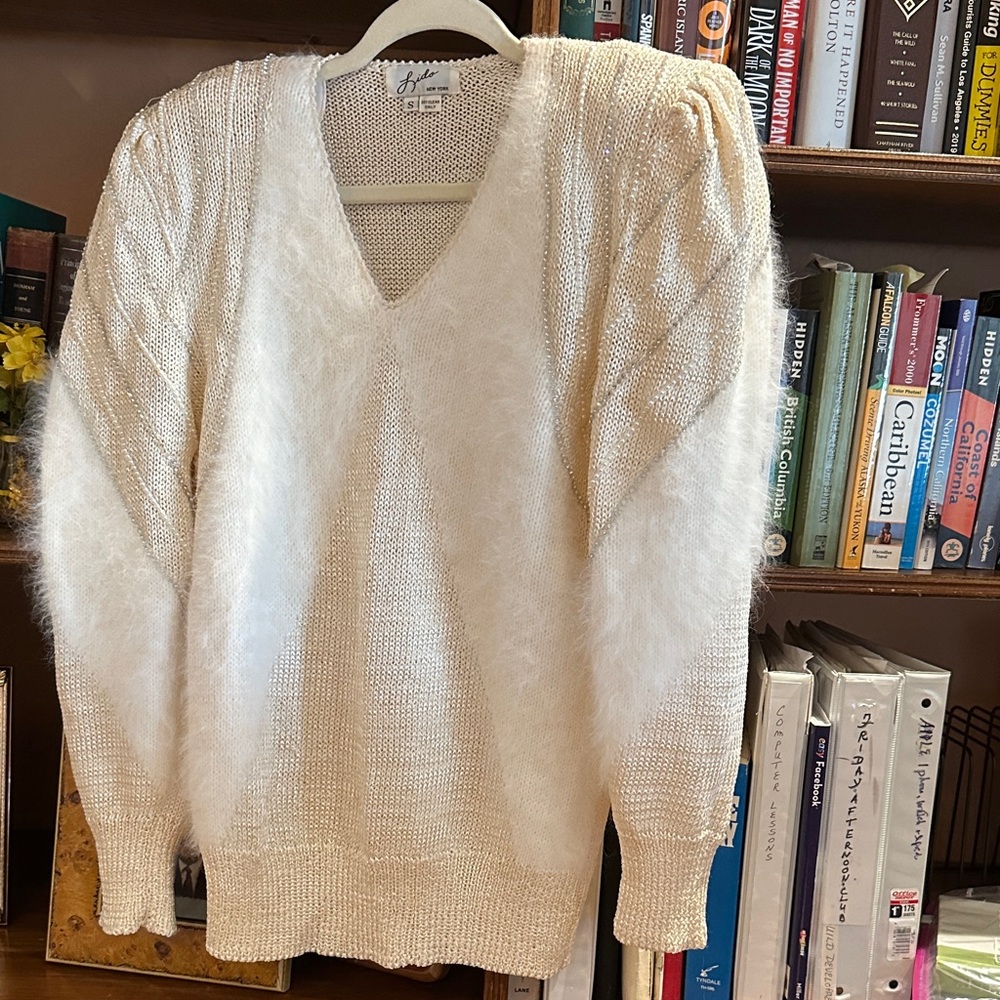 Elegant Cream V-Neck Sweater